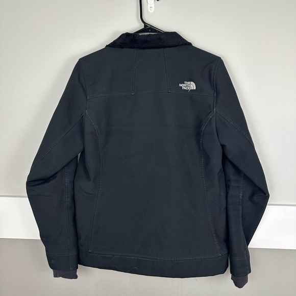 The North Face Fleece Lined Soft Shell Zip Up Womens Size Medium Black Jacket - Picture 2 of 4